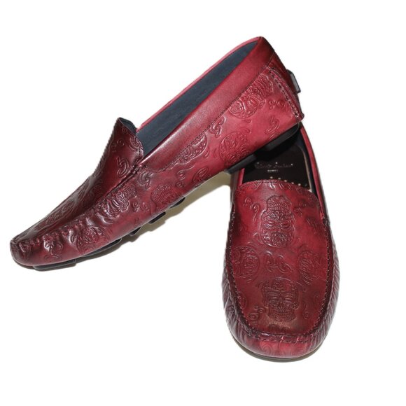 ROBERT GRAHAM WINE CROSSBONES LEATHER DRIVING SHOES main image 5